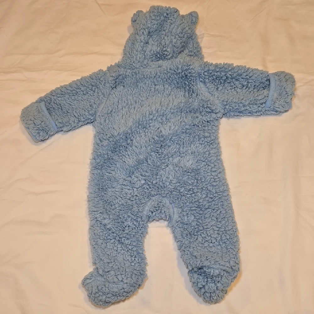 Place Blue Fleece Baby Footie